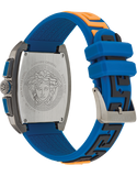Versace Iconic Dominus Chronograph Blue Dial Blue Rubber Strap Watch For Men - VE6H00323 Authentic Buy Shop Now