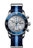 Breitling Superocean Heritage Chronograph 44 Ocean Conservancy Silver Dial Two Tone NATO Strap Watch for Men - A133131A1G1W1 Authentic Buy Shop Now
