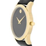 Movado Museum Classic Black Dial Black Leather Strap Watch For Women - 0606877 Authentic Buy Shop Now