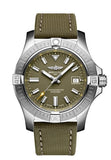 Breitling Avenger Automatic GMT 43 Green Dial Green Nylon Strap Watch for Men - A17318101L1X1 Authentic Buy Shop Now