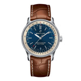 Breitling Navitimer Automatic 38mm Blue Dial Brown Leather Strap Mens Watch - A17325211C1P2 Authentic Buy Shop Now