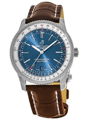 Breitling Navitimer 1 Automatic 41mm Blue Dial Brown Leather Strap Mens Watch - A17326211C1P1 Authentic Buy Shop Now