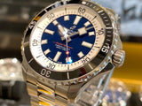 Breitling Superocean Automatic 44mm Blue Dial Silver Steel Strap Watch for Men - A17376211C1A1 Authentic Buy Shop Now