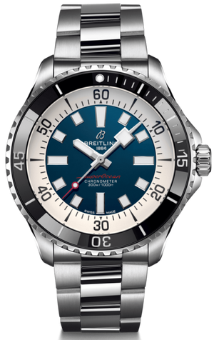 Breitling Superocean Automatic 44mm Blue Dial Silver Steel Strap Watch for Men - A17376211C1A1 Authentic Buy Shop Now