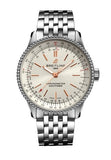 Breitling Navitimer Automatic 35 White Dial Silver Steel Strap Watch for Men - A17395F41G1A1 Authentic Buy Shop Now