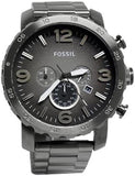 Fossil Nate Chronograph Gunmetal Dial Grey Steel Strap Watch for Men - JR1437 Authentic Buy Shop Now