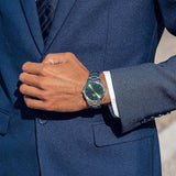 Daniel Wellington Iconic Link Emerald Green Dial Silver Steel Strap Watch For Men - DW00100427 Authentic Buy Shop Now