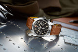 Breitling Avi Chronograph 42 P-51 Mustang Black Dial Brown Leather Strap Watch for Men - A233803A1B1X1 Authentic Buy Shop Now