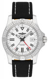 Breitling Avenger Automatic GMT 43 White Dial Black Nylon Strap Watch for Men - A32397101A1X1 Authentic Buy Shop Now