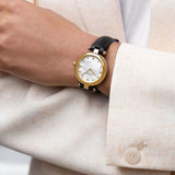 Gucci Diamantissima Mother of Pearl Dial Black Leather Strap Watch For Women - YA141505 Authentic Buy Shop Now