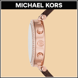 Michael Kors Parker Chronograph White Dial Brown Leather Strap Watch For Women - MK6917 Authentic Buy Shop Now