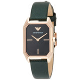 Emporio Armani Gioia Analog Black Mother of Pearl Dial Green Leather Strap Watch For Women - AR11149 Authentic Buy Shop Now