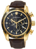 Versace V-Ray Chronograph Quartz Black Dial Brown Leather Strap Watch For Men - VEDB00318 Authentic Buy Shop Now