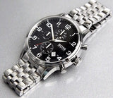 Hugo Boss Aeroliner Chronograph Quartz Black Dial Silver Steel Strap Watch For Men - HB1512446 Authentic Buy Shop Now