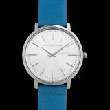 Michael Kors Jaryn Quartz Silver Dial Blue Leather Strap Watch For Women - MK2495 Authentic Buy Shop Now