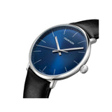 Calvin Klein High Noon Quartz Blue Dial Black Leather Strap Watch for Men - K8M211CN Authentic Buy Shop Now