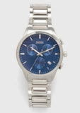 Hugo Boss Dapper Chronograph Blue Dial Silver Steel Strap Watch For Men - 1513927 Authentic Buy Shop Now