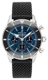 Breitling Superocean Heritage B01 Chronograph 44 Blue Dial Black Mesh Bracelet Watch for Men - AB0162121C1S1 Authentic Buy Shop Now
