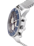Breitling Superocean Heritage B01 Chronograph 44 Blue Dial Silver Mesh Bracelet Watch for Men - AB0162161C1A1 Authentic Buy Shop Now