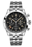 Breitling Super Avi B04 Chronograph GMT 46 P-51 Mustang Black Dial Silver Steel Strap Watch for Men - AB04453A1B1A1 Authentic Buy Shop Now