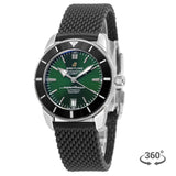 Breitling Superocean Heritage B20 Automatic 42 Green Dial Black Mesh Bracelet Watch for Women - AB2010121L1S1 Authentic Buy Shop Now