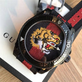 Gucci Dive Tiger Blue and Red Dial Blue Red Blue Nylon Strap Watch For Men - YA136215 Authentic Buy Shop Now