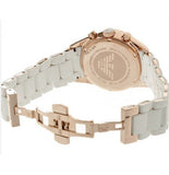 Emporio Armani Sportivo Silver Dial White Silicone Strap Watch For Women - AR5920 Authentic Buy Shop Now
