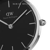 Daniel Wellington Petite Sheffield Black Dial Black Leather Strap Watch For Women - DW00100180 Authentic Buy Shop Now