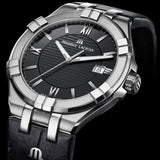 Maurice Lacroix Aikon Date Automatic Black Dial Black Leather Strap Watch For Men - AI6008-SS001-330-1 Authentic Buy Shop Now