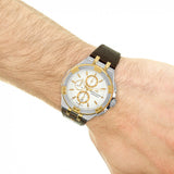 Maurice Lacroix Aikon Chronograph White Dial Brown Leather Strap Watch For Men - AI1018-PVY11-132-1 Authentic Buy Shop Now