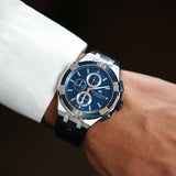 Maurice Lacroix Aikon Chronograph Blue Dial Blue Leather Strap Watch For Men - AI1018-SS001-432-4 Authentic Buy Shop Now