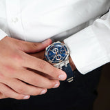 Maurice Lacroix Aikon Chronograph Blue Dial Blue Leather Strap Watch For Men - AI1018-SS001-432-4 Authentic Buy Shop Now
