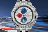 Maurice Lacroix Aikon Chronograph Special Edition Mahindra Racing Silver Dial Grey Rubber Strap Watch for Men - AI1018-TT031-130-2 Authentic Buy Shop Now