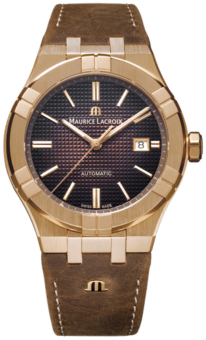 Maurice Lacroix Aikon Automatic Brown Dial Brown Leather Strap Watch For Men - AI6008-BRZ01-730-3 Authentic Buy Shop Now