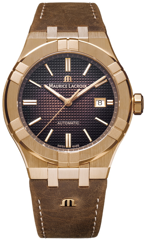 Maurice Lacroix Aikon Automatic Brown Dial Brown Leather Strap Watch For Men - AI6008-BRZ01-730-3 Authentic Buy Shop Now