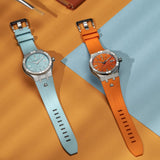 Maurice Lacroix Aikon Automatic Date Orange Dial Silver Steel Strap Watch For Men - AI6008-SS00F-530-E Authentic Buy Shop Now