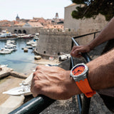 Maurice Lacroix Aikon Limited Edition Automatic Date Orange Dial Silver Steel Strap Watch For Men - AI6008-SS00F-530-1 Authentic Buy Shop Now
