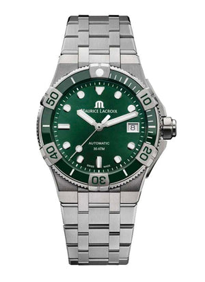 Maurice Lacroix Aikon Venturer Green Dial Silver Steel Strap Watch for Men - AI6057-SSL52-630-1 Authentic Buy Shop Now