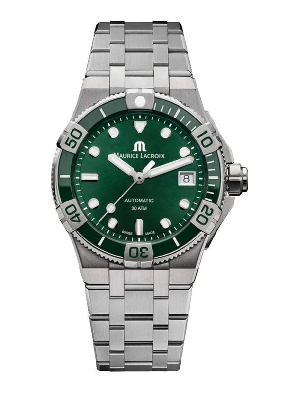 Maurice Lacroix Aikon Venturer Green Dial Silver Steel Strap Watch for Men - AI6057-SSL52-630-1 Authentic Buy Shop Now