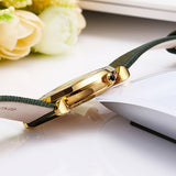 Emporio Armani Retro Champagne Beige Dial Green Leather Strap Watch For Women - AR1726 Authentic Buy Shop Now