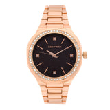 Michael Kors Lennox Three-Hand Black Dial Rose Gold Steel Strap Watch For Women - MK7233 Authentic Buy Shop Now