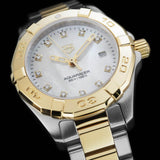 Tag Heuer Aquaracer Diamonds Mother of Pearl Dial Two Tone Steel Strap Watch for Men - WBD1422.BB0321 Authentic Buy Shop Now