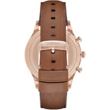 Emporio Armani Quartz Silver Dial Brown Leather Strap Watch For Men - AR11043 Authentic Buy Shop Now