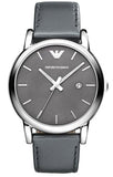 Emporio Armani Classic Quartz Grey Dial Grey Leather Strap Watch For Men - AR1730 Authentic Buy Shop Now