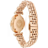 Emporio Armani Gianni T Bar Mother of Pearl Rose Gold Stainless Steel Strap Watch For Women - AR1909 Authentic Buy Shop Now
