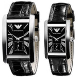 Emporio Armani Black Dial Black Leather Strap Watch For Men - AR0143 Authentic Buy Shop Now