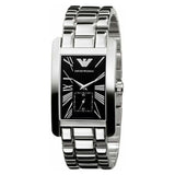Emporio Armani Classic Black Dial Silver Stainless Steel Watch For Women - AR0157 Authentic Buy Shop Now