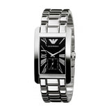 Emporio Armani Classic Black Dial Silver Stainless Steel Strap Watch For Men - AR0156 Authentic Buy Shop Now