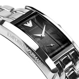 Emporio Armani Classic Black Dial Silver Stainless Steel Watch For Women - AR0157 Authentic Buy Shop Now