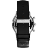 Emporio Armani Gianni White Dial Black Leather Strap Watch For Men - AR0385 Authentic Buy Shop Now